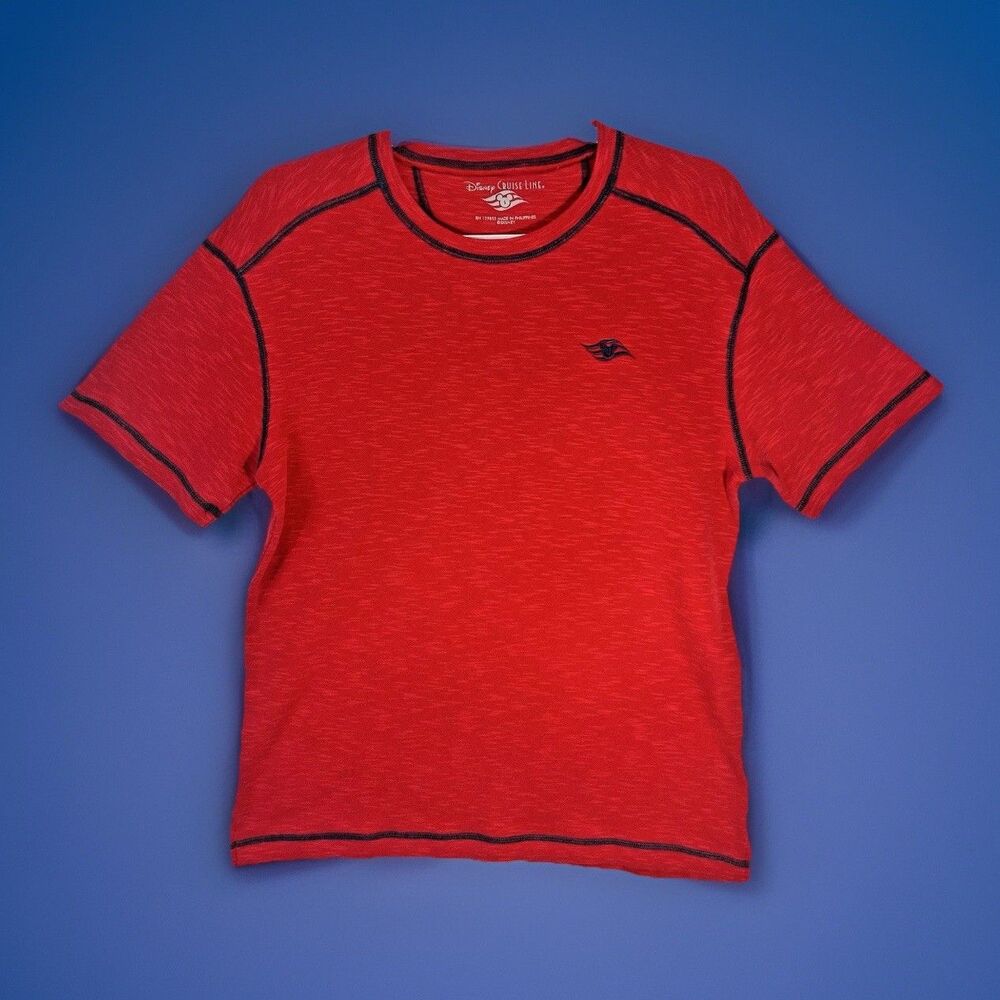 Disney Cruise Line Mickey Mouse Logo T-Shirt Men’s Size Small Red/Blue RARE- EUC
